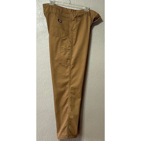 Dickies Canvas Carpenter Cargo Workwear Straight Legs Brown Pants Cotton 42x32 - Picture 3 of 11